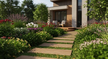 Obraz premium Stone Path to Summer's Bloom