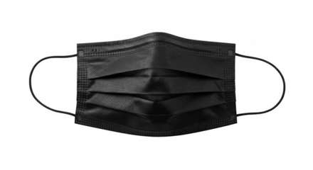 Eerie black disposable face covering looms in shadows