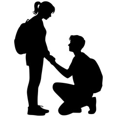 Silhouette of proposal scene vector