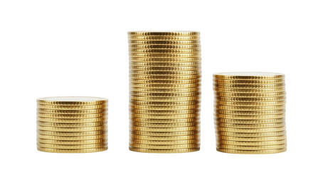 Rising gold coin stacks against black © Mikail