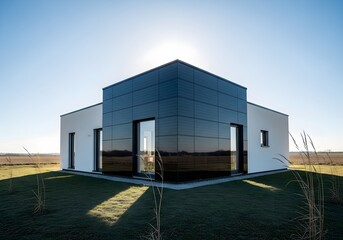 Modern House With Solar Panels - Sustainable Architecture Design