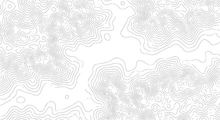 Abstract topographic contour lines pattern forming a seamless organic texture silhouette isolated on transparent background