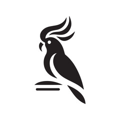 minimalist cockatoo logo with white background