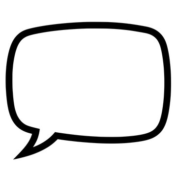 Empty Speech Bubble: A minimalist black and white speech bubble is poised, awaiting a story's beginning, designed for versatile communication and expression of ideas.