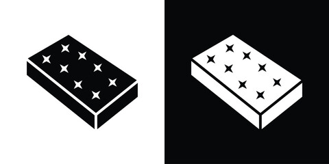 Mattress icon vector graphics. Flat solid black vector set
