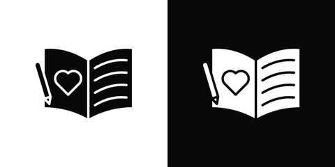 Guests book icon vector graphics. Flat solid black vector set