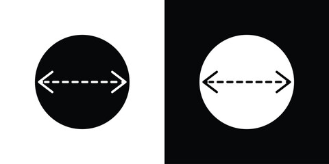 Fototapeta premium Diameter icon vector graphics. Flat solid black vector set