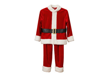 Santa claus suit isolated on transparent background for christmas celebration