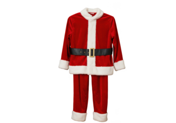 Santa claus suit isolated on transparent background for christmas celebration