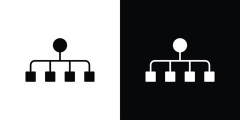 classification icon vector graphics. Flat solid black vector set