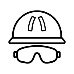 Fototapeta premium Safety helmet icon line art vector