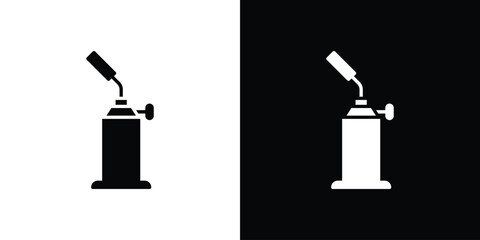 Blowtorch icon vector graphics. Flat solid black vector set