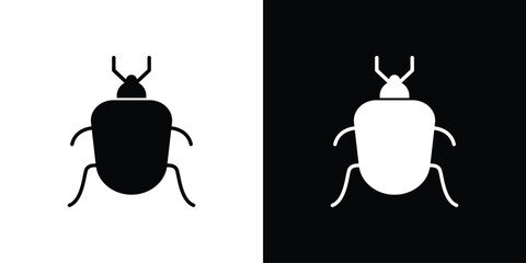 Bedbug icon vector graphics. Flat solid black vector set