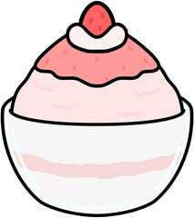 Strawberry shaved ice