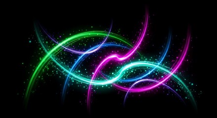 Obraz premium Luminous lines with sparkling specks for dynamic digital backgrounds