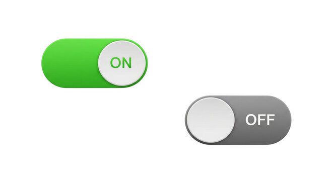 UI Toggle Switch Vector Set - On and Off Interface Elements