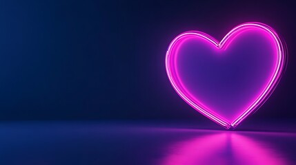 Neon heart on dark background (2)