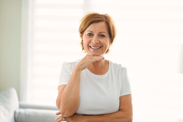 Fototapeta premium senior woman relax at home appartement