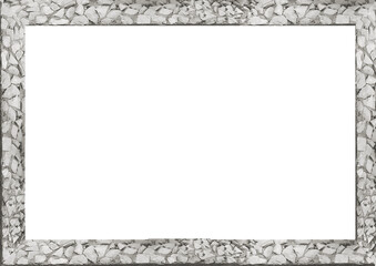 Blank frame with stone pieces patterned borders