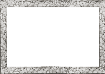 Blank frame with stone pieces patterned borders