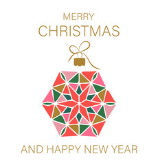 Christmas design and card with typography and Christmas elements. Trendy illustration for season banner, poster, cover, invitation
