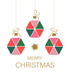 Christmas design and card with typography and Christmas elements. Trendy illustration for season banner, poster, cover, invitation