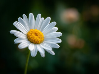 Obraz premium Close-Up of White Daisy in Bloom with Natural Yellow Center