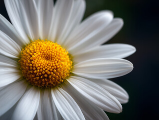 Fototapeta premium Close-Up of White Daisy in Bloom with Natural Yellow Center
