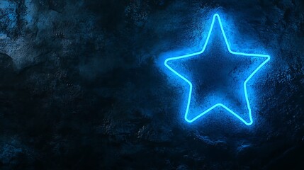 Fototapeta premium Neon star on dark stone