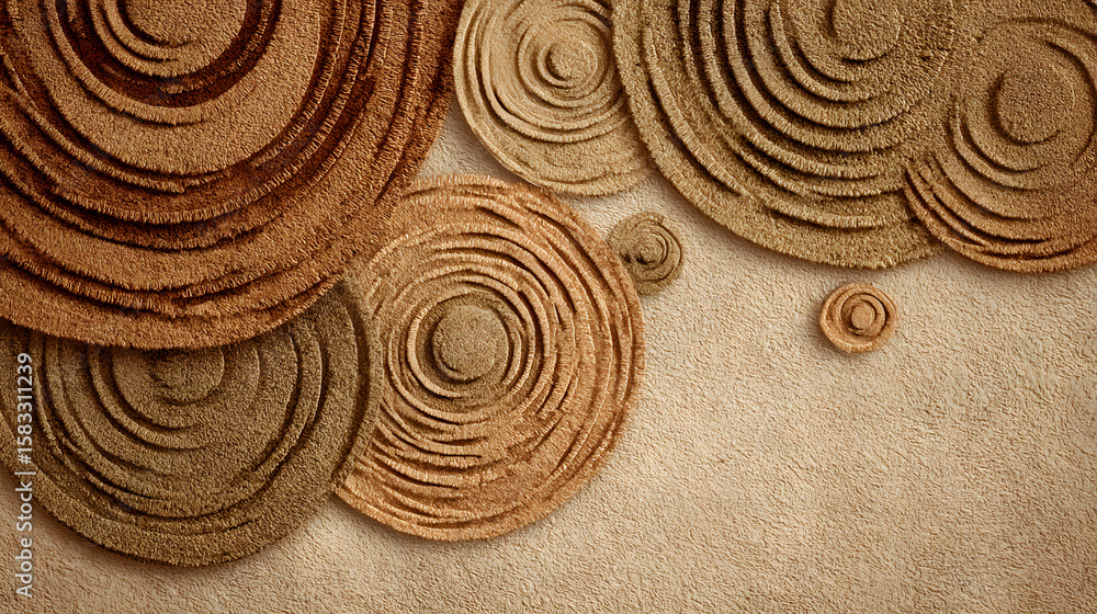 Poster pale beige suede texture soft circular pattern background