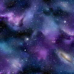 Obraz premium Stunning purple and blue galaxy with stars and nebulae