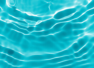 Abstract blurred shades of blue water background. Light and shadow ripples or splashes surface of water texture. Water waves with shining and reflection pattern photography for​ design artwork.