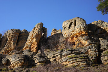 The UNESCO Global Geopark Harz, Braunschweiger Land, Klusfelsen (the upper cave or Klause)...