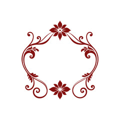 antique border with mirrored floral swirls 