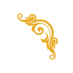 decorative corner motif with rococo style curls  