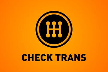 Check Trans icon and text on an orange background