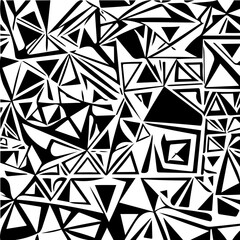 Abstract geometric minimalist black and white vector background, abstract geometric seamless pattern