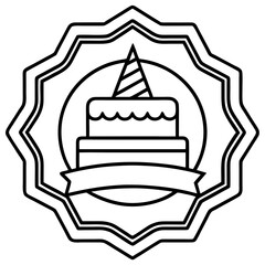 Birthday Emblem Pack Clean Line Art Collection