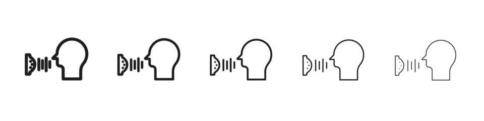 Voice control icon vector Art line Illustrations collection