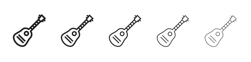 Ukulele icon vector Art line Illustrations collection
