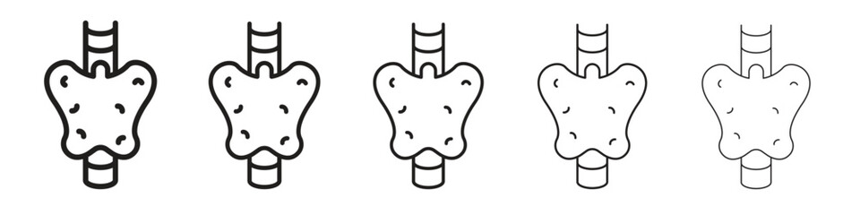 Thyroid icon vector Art line Illustrations collection