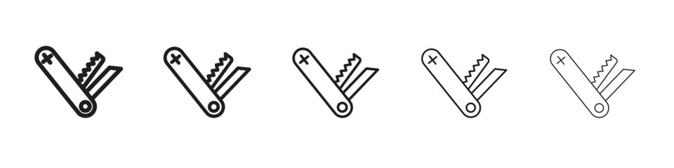 Fototapeta premium Swiss Knife icon vector Art line Illustrations collection