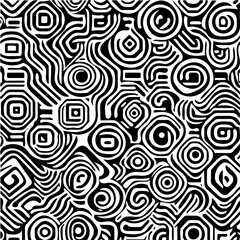 Fototapeta premium Abstract geometric minimalist black and white vector background, abstract geometric seamless pattern