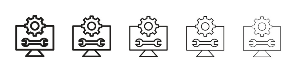 Software Engineering icon vector Art line Illustrations collection