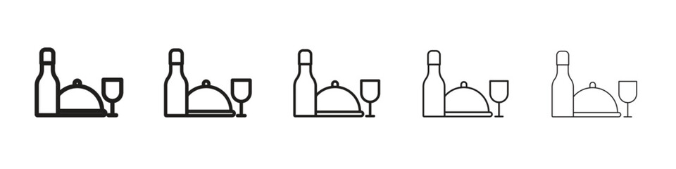 Room service icon vector Art line Illustrations collection