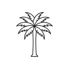 Obraz premium Simple outline drawing of a palm tree isolated on white background