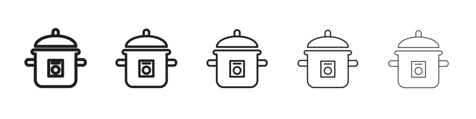 pressure cooker icon vector Art line Illustrations collection