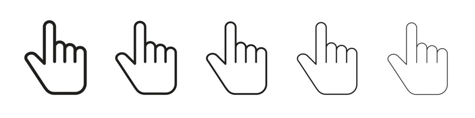 Pointing hand icon vector Art line Illustrations collection