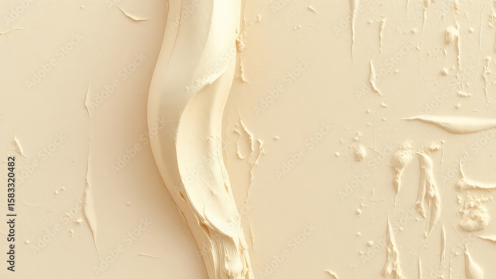 Poster smooth ivory application with textural differences creates an interesting background to showcase a p