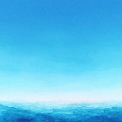 Azure sky, soft clouds, hazy landscape